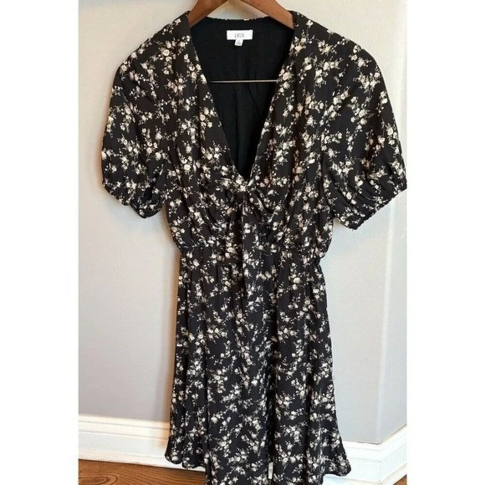 Lucca‎  Sz Small Women's Short-Sleeve Baby Doll Y2K Boho Floral Forest Fairy